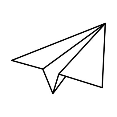 Kağıt uçak düz stil simgesi uçuyor