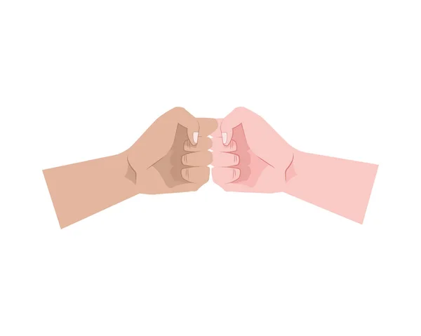 Activists hands human crash fists — Stock Vector