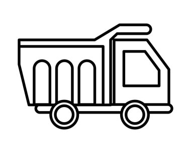 dump truck vehicle flat style