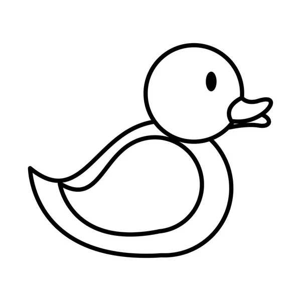 Brinquedo de criança pato ícone de estilo plano — Vetor de Stock