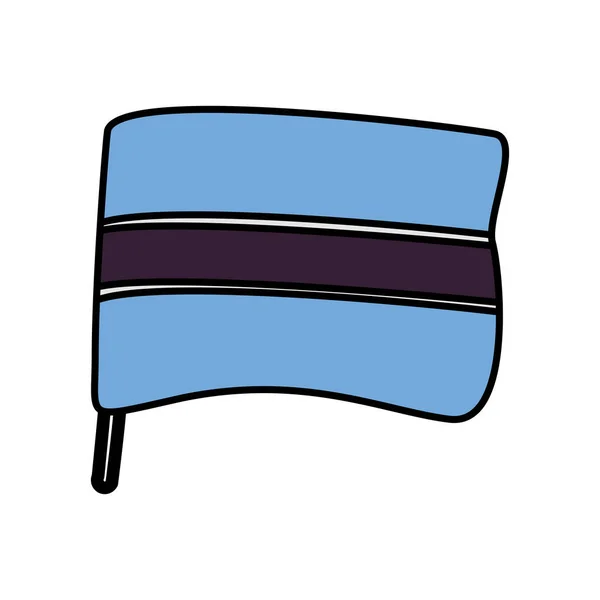 Botswana drapeau pays icône isolée — Image vectorielle