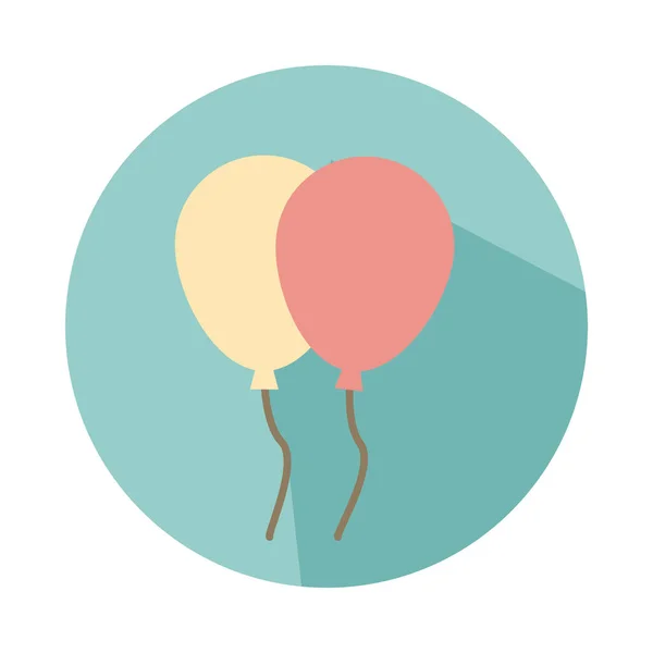 Balonlar helyum yüzen blok biçimi simgesi — Stok Vektör