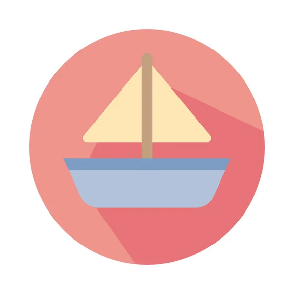 Hajó hajó gyermek játék blokk stílus ikon — Stock Vector