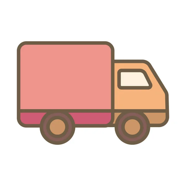 Caminhão criança brinquedo bloco estilo ícone — Vetor de Stock