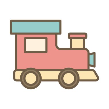 sevimli tren çocuk oyuncağı blok biçimi simgesi