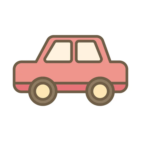 Samochód dziecko zabawki blok styl ikona — Wektor stockowy