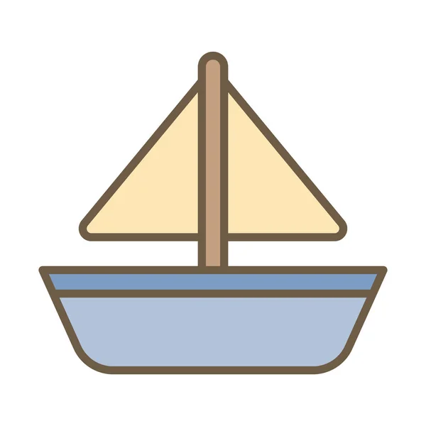 Barco barco niño juguete bloque estilo icono — Vector de stock