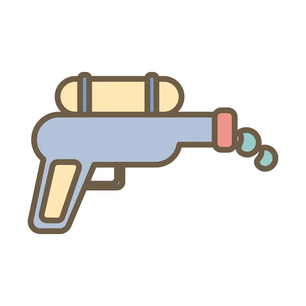 Waffe Spielzeug Wasserpistole Block Stil-Ikone — Stockvektor