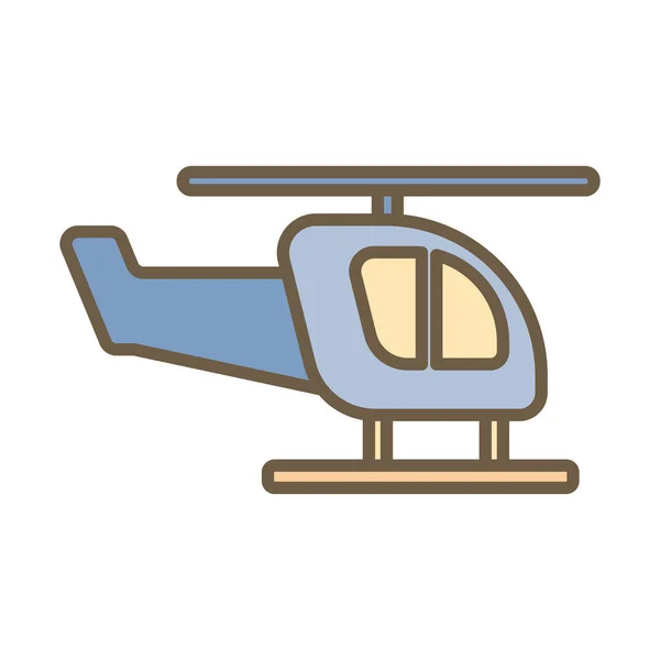 Helicopter flying child toy block style icon — Stock Vector