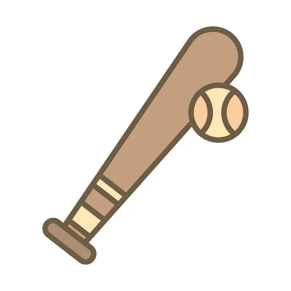 Baseball bat ball sport block style — Stock Vector