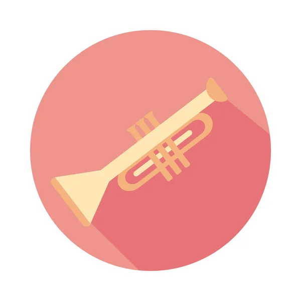 Trompette instrument de musique bloc style icône — Image vectorielle
