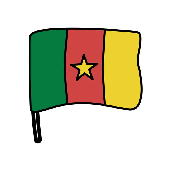 Izolovaná ikona země vlajky Kamerunu — Stockový vektor