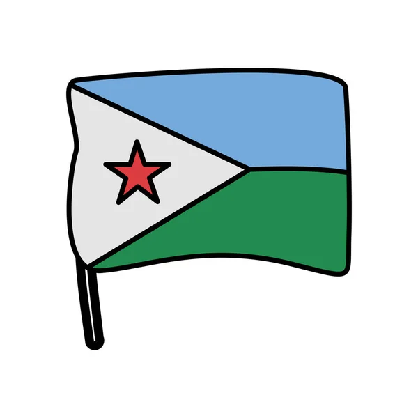 Djibouti flaga kraj izolowany ikona — Wektor stockowy