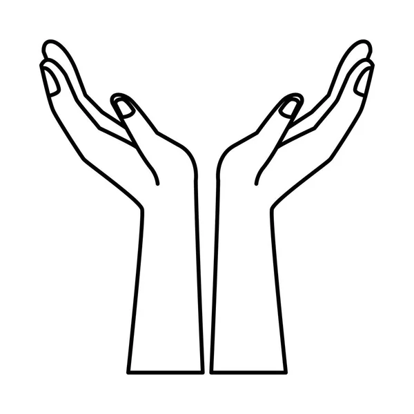 Mains humain levage icône isolée — Image vectorielle