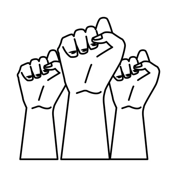 Militants mains icône de protestation humaine — Image vectorielle