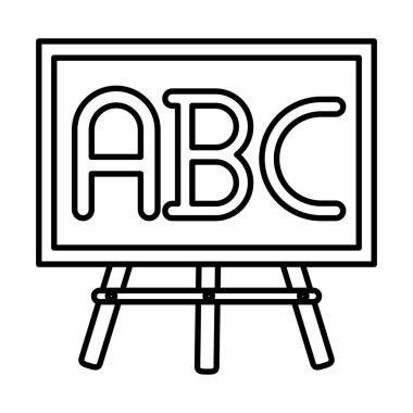 chalkboard with alphabet flat style