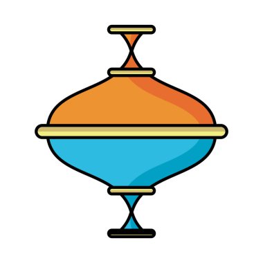 wooden top child toy flat style icon