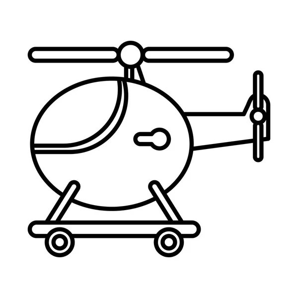 Вертолет летит детская игрушка плоский стиль значок — стоковый вектор