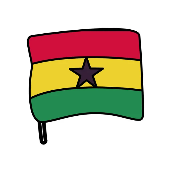 Gana bayrağı ülke ikonu izole — Stok Vektör