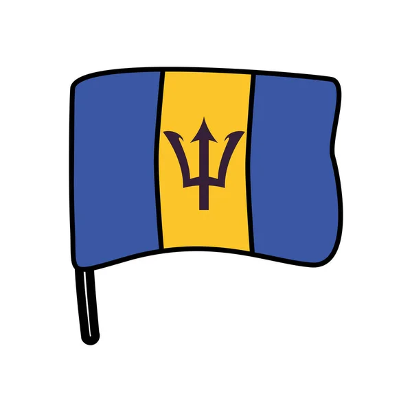 Barbados vlaggenland geïsoleerd pictogram — Stockvector