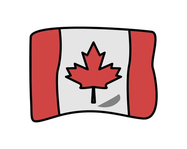 Canada flag country isolated icon — Stock Vector