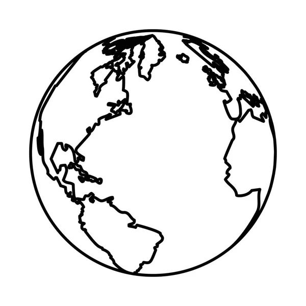 Planeta mundo ícone isolado da terra — Vetor de Stock