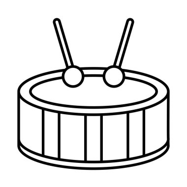 cute drum child toy flat style icon
