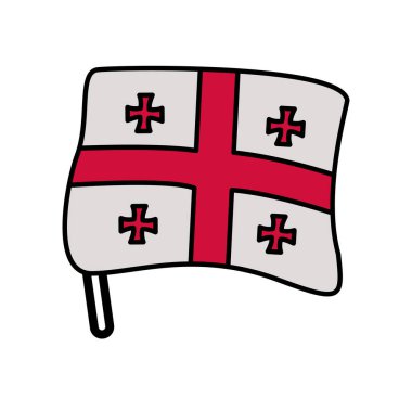 Gürcistan bayrağı ülke ikonu izole