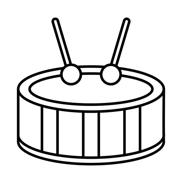 Cute drum child toy flat style icon — 图库矢量图片