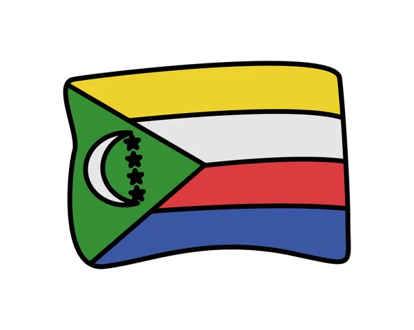 Comoros bayrağı ülke izole simgesi — Stok Vektör