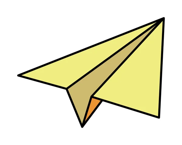 Avião de papel voando ícone de estilo plano —  Vetores de Stock