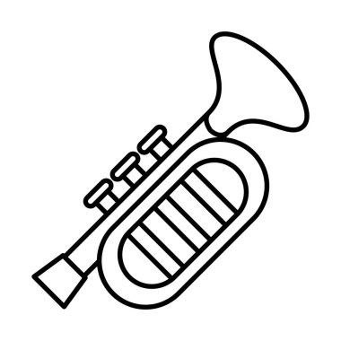 trompet enstrümanı düz stil simgesi