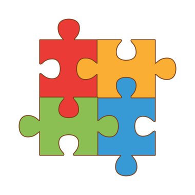 Yapboz oyunu parçaları izole edilmiş simge