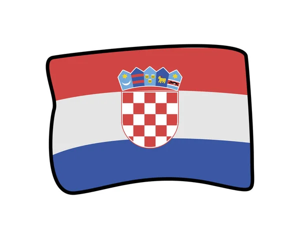 País bandera croatia icono aislado — Vector de stock