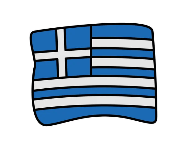 ギリシャの国旗国のアイコンは — ストックベクタ