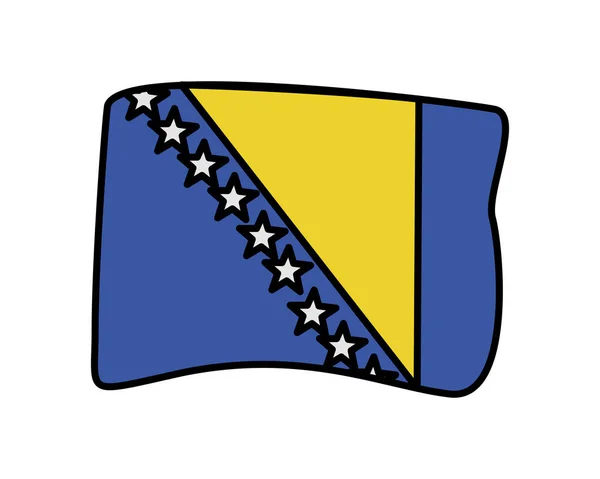 Bosna ve Herzegovina bayrak ülkesi izole edilmiş ikon — Stok Vektör