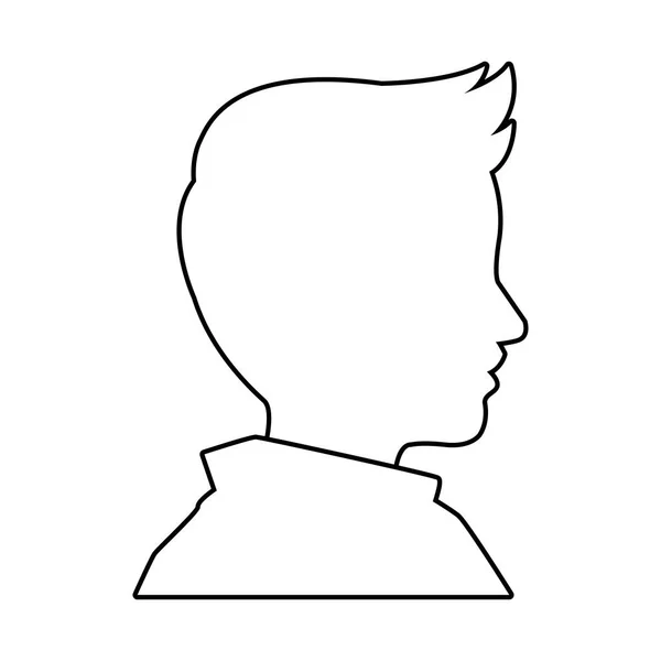Happy little boy profile avatar character — Stock Vector