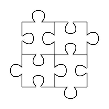 Yapboz oyunu parçaları izole edilmiş simge