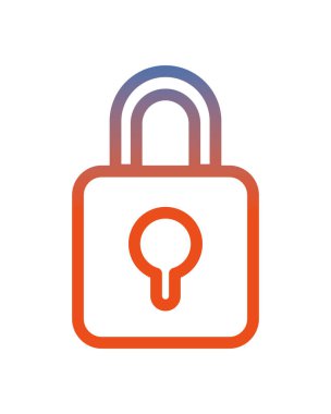 Güvenli asma kilit simgesi izole edildi