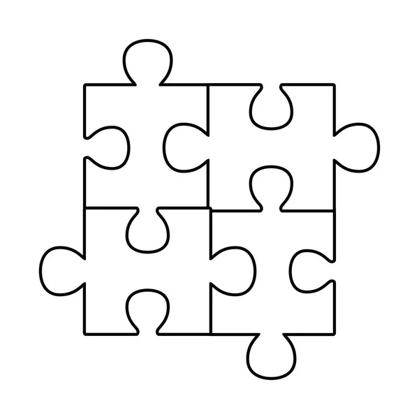 Puzzle hry kusy izolované ikony — Stockový vektor