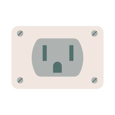 elektrik bağlantı soketi izole edilmiş simgesi
