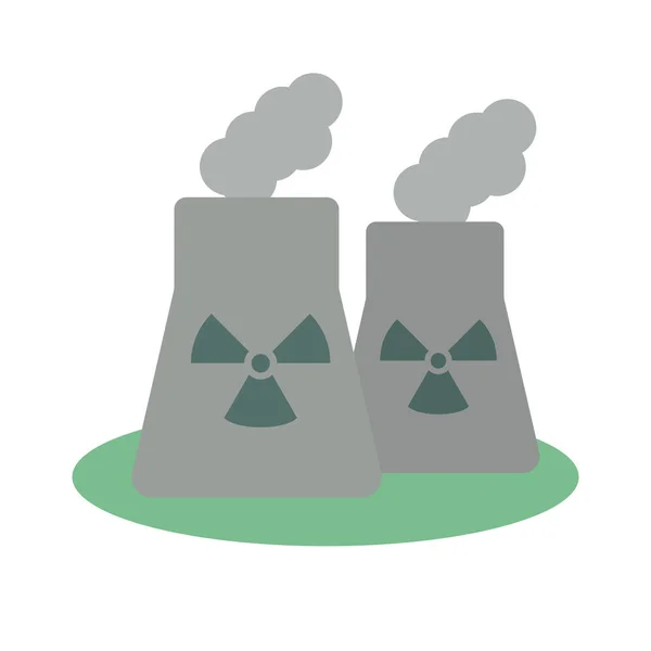 Ícone isolado chaminé central nuclear —  Vetores de Stock