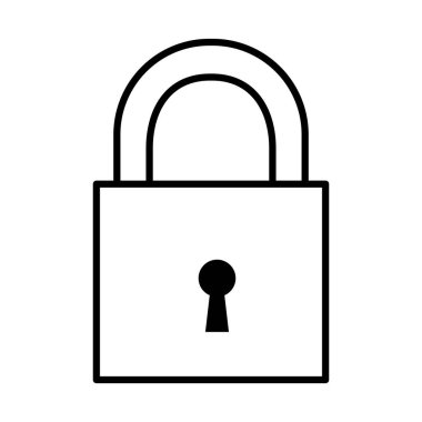 Güvenli asma kilit simgesi izole edildi