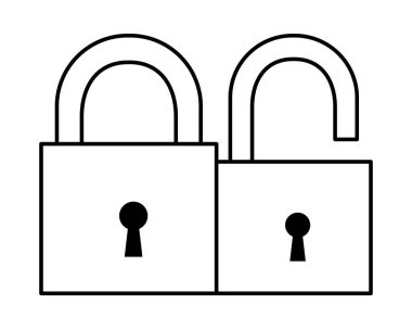 Güvenli asma kilit simgesi izole edildi