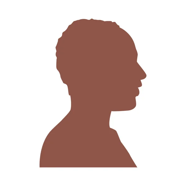 Young man profile silhouette icon — Stock Vector