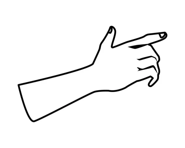 Ikon terisolasi indeks manusia tangan - Stok Vektor