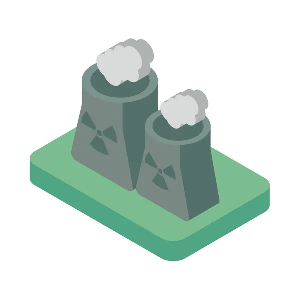 原子力発電所の煙突孤立アイコン — ストックベクタ