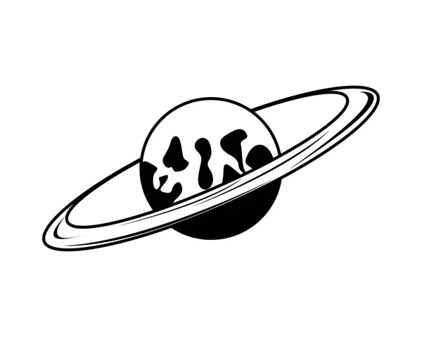 Rymd saturrn planet isolerad ikon — Stock vektor