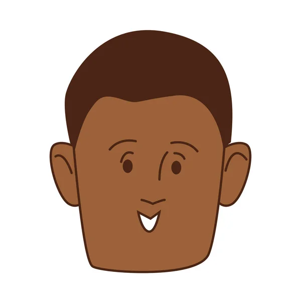 Giovane afro uomo testa avatar personaggio — Vettoriale Stock