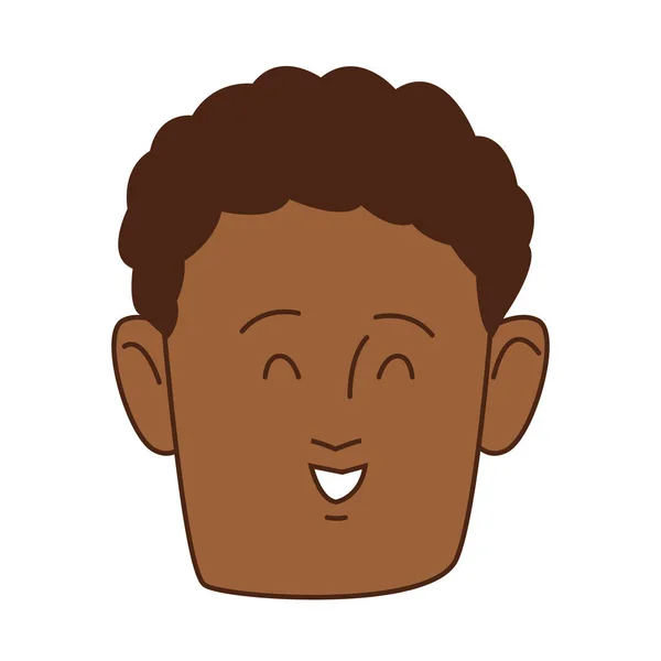 Jong afro man hoofd avatar karakter — Stockvector